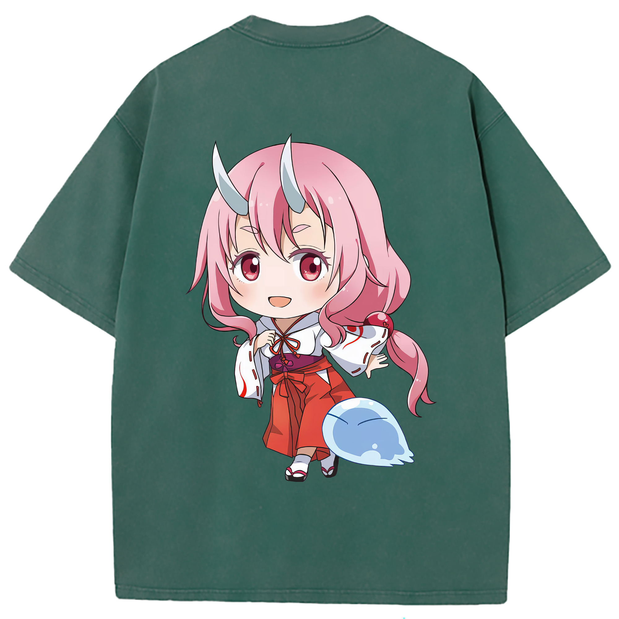 （画像用） 転スラ Regarding Reincarnated to Slime 綿100% ヴィンテージ風 半袖Tシャツ（背面プリント）